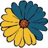 Fiore blu scuro fiori blu fiori blu-giallo