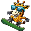Snowboard-Giraffe: Wintersport-Abenteuer