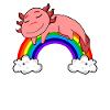 Axolotl Motif Kids Rainbow Sleeping