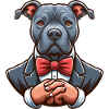 Pitbull Wearing Tuxedo