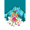 Winter fairy with flowers
