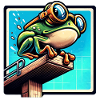 Frog ready to dive