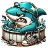 Cool Shark in Swimming Barrel