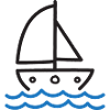 Sailboat on Blue Waves