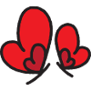 Two Red Hearts Outline