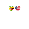 Zimbabwe, Etats-Unis, Heartbeat, Drapeau, Zimbabwéen