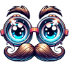Funny goggles and mustache illustration