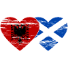 Albania Scotland flag heart used