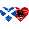 Scotland Albania flag heart used