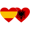 Espagne Albanie Drapeau Coeur