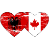 Albanie Canada drapeau coeur utilisé