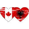 Canada Albanie drapeau coeur utilisé