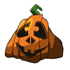 Pumpkin head cheerful