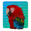 Red Macaw Parrot Gouache Painting
