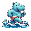 Swimming Competition Hippo