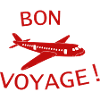 Rotes Flugzeug Bon Voyage Illustration