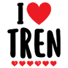 I Love Tren I Heart Tren Kulturysta Serce Tren bo