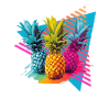 Bunte Ananas Farbklecks Farbspritzer