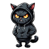 Chat noir avec capuche