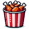 Pixel Art - Spand stegt kylling