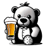 Teddy drinking Beer