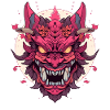 Japanese Hannya Demon Samurai Warrior Oni Mask