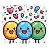 Carnival joy with confetti