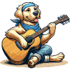 Golden Retriever playing Guitar