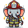 Cute Elephant Firefighter