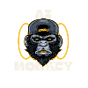 Artful Monkey with AI Theme