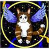 Angel cat in space.