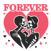 Valentines Day Skull Love Kissing