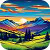 Mountains at Sunset II