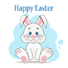 Joyeux lapin blanc de Pâques