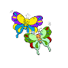 Zwei Schmetterlinge mit Pixelwolke