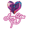 Love You Geometric Heart