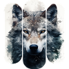 Wolf im Schnee Stammesdesign