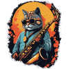 Funny Cat Playing Saxophone Music