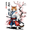 Samurai Cat Ukiyo-E Streetwear Design