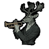 Élégant cerf musicien bois trompette