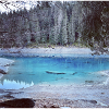 Mountain lake in winter