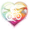 Vibrant Cycling Heart Design