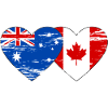 Australie Canada drapeau coeur utilisé