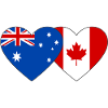 Australia Canada Flag Heart