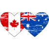 Canada Australia Flag Heart Used