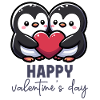 Joyeuse Saint-Valentin – Sweet Penguins Love Heart