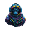 Gorille Astronaute Neon