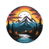 Mountains, Landscape, Nature, Circle