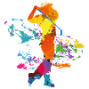Golfspieler mit Abschlag