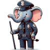Cute Elephant Police Officer